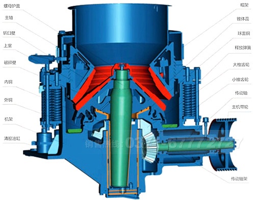 花岗岩圆锥破碎机结构图